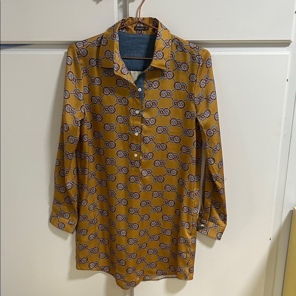 J McLaughlin Silk Mod Retro Shirtdress XS